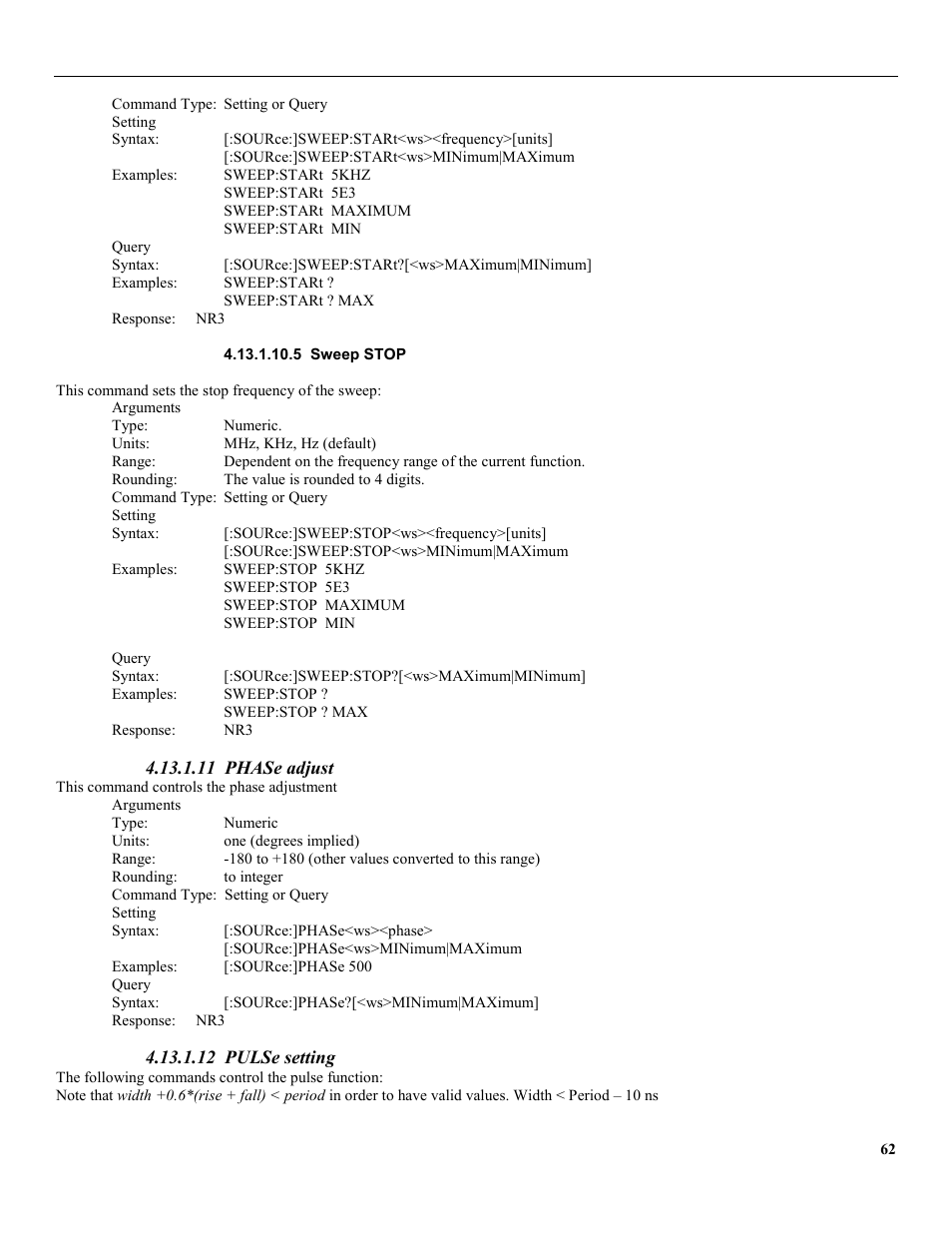 5 sweep stop, 11 phase adjust, 12 pulse setting | B&K Precision 4079 - Manual User Manual | Page 68 / 106