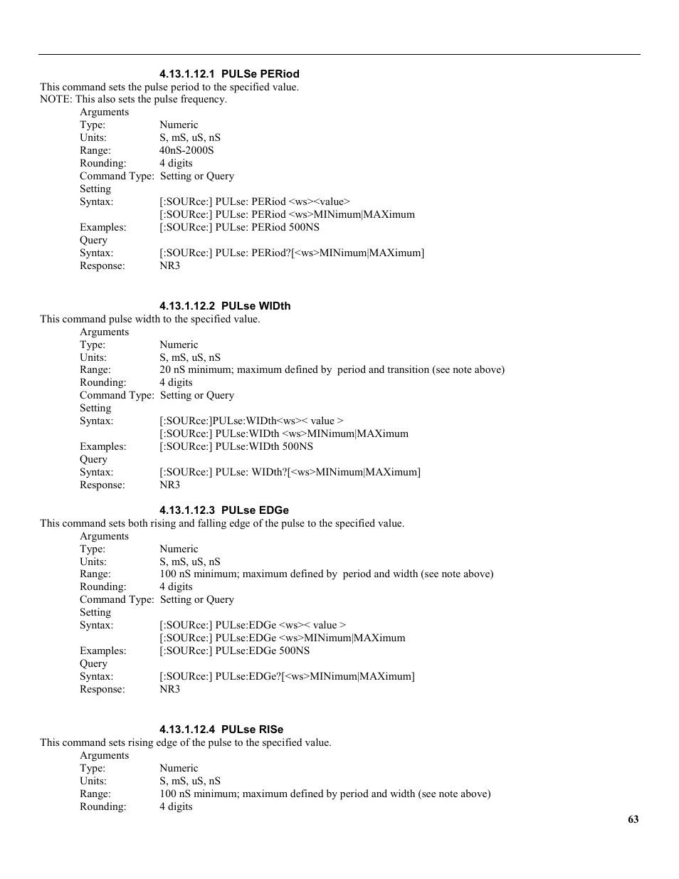 1 pulse period, 2 pulse width, 3 pulse edge | 4 pulse rise | B&K Precision 4079 - Manual User Manual | Page 69 / 106