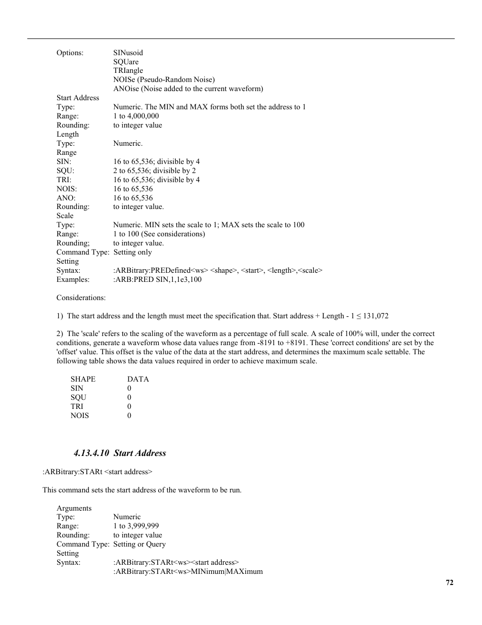 10 start address | B&K Precision 4079 - Manual User Manual | Page 78 / 106