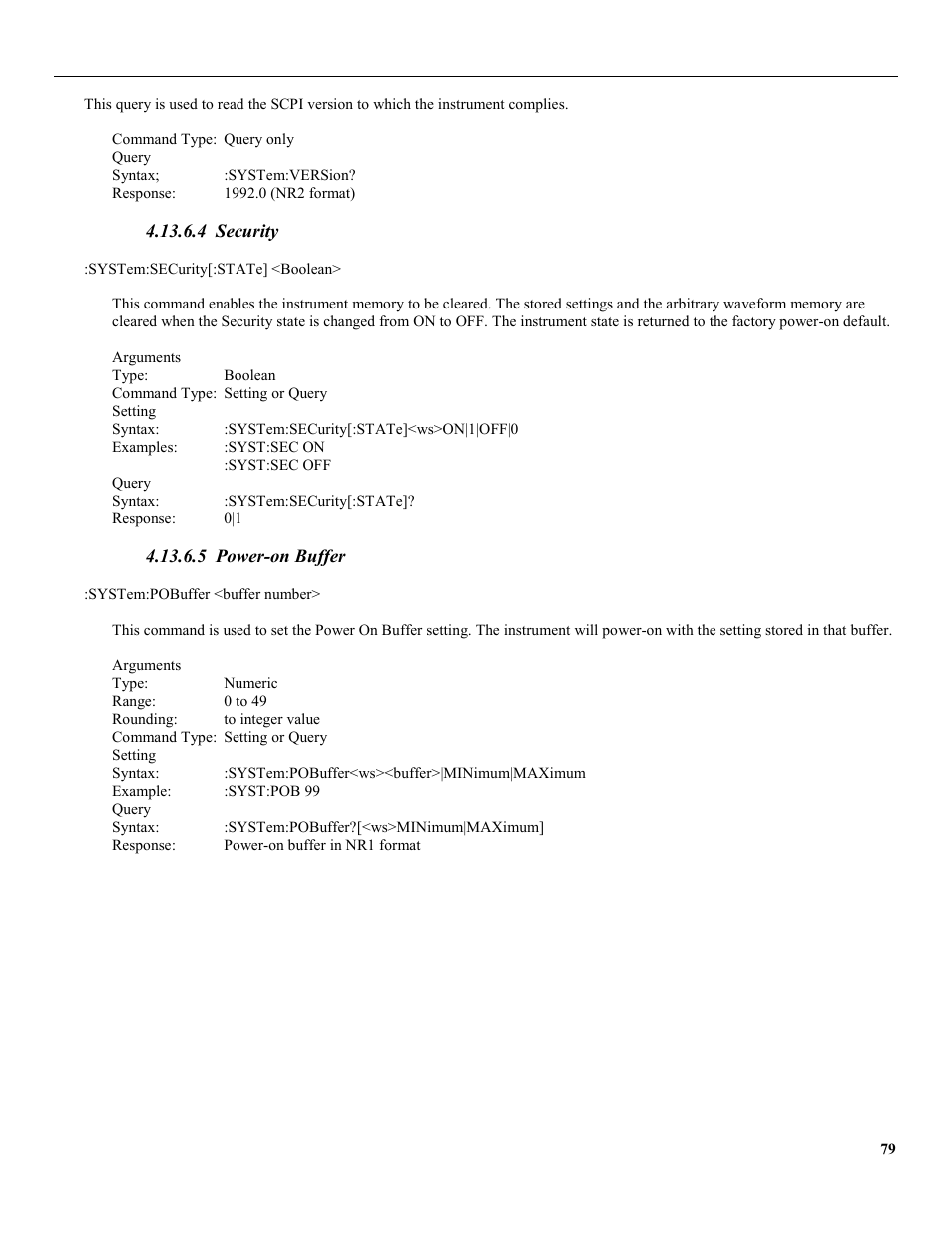 4 security, 5 power-on buffer | B&K Precision 4079 - Manual User Manual | Page 85 / 106