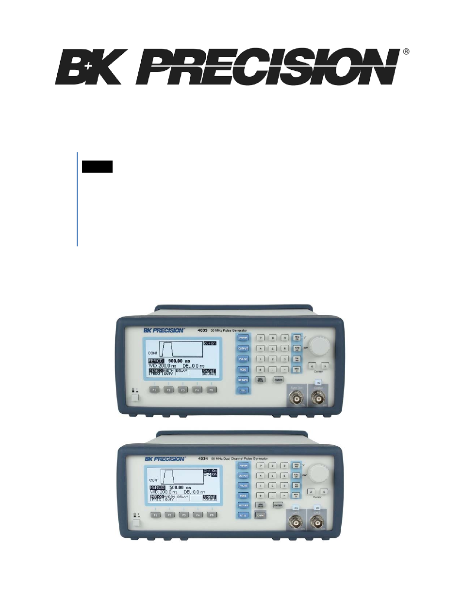 B&K Precision 4034 - Manual User Manual | 72 pages