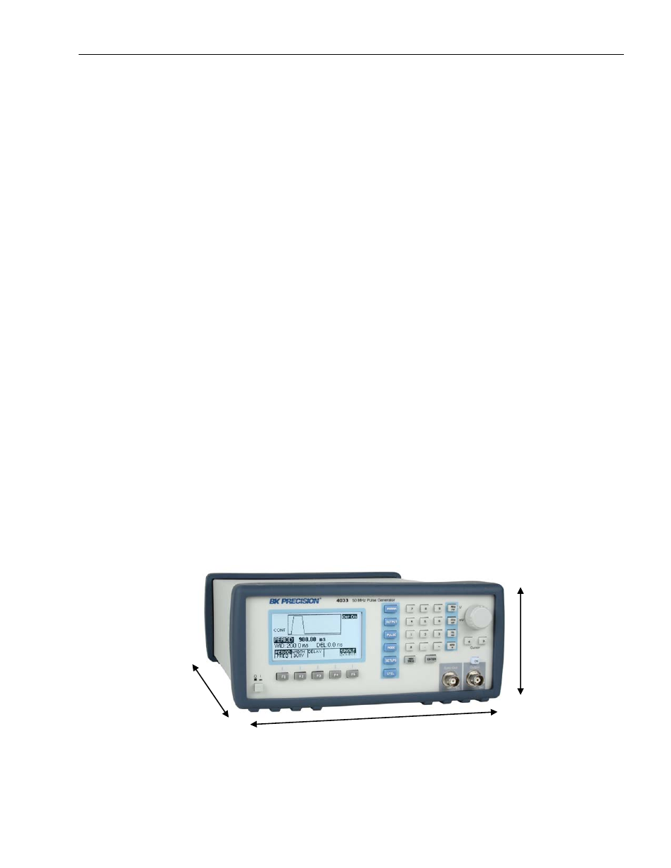 Section 2, Installation, 1 introduction | 2 mechanical inspection, 3 initial inspection, 4 instrument mounting, 5 product dimensions | B&K Precision 4034 - Manual User Manual | Page 9 / 72