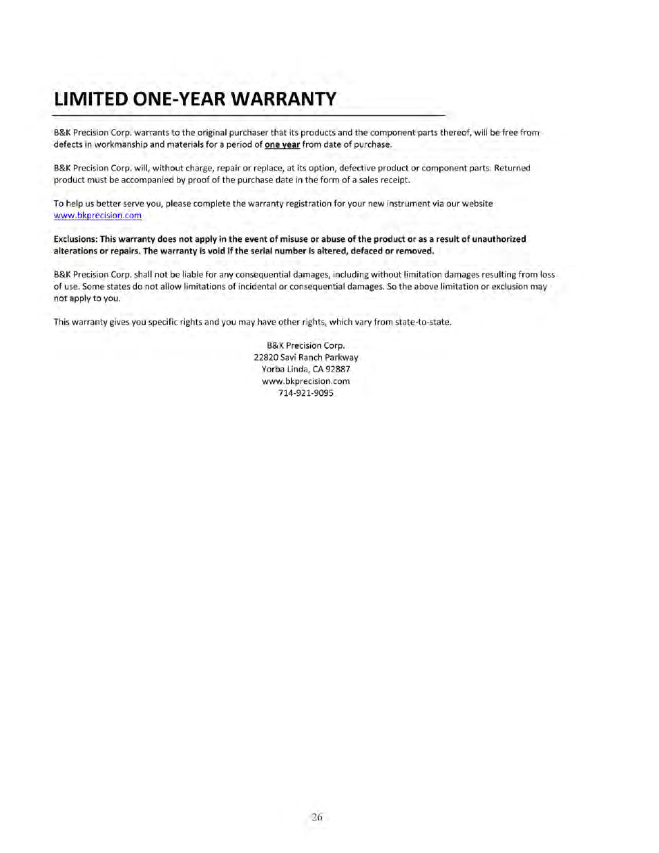 B&K Precision 2160C - Manual User Manual | Page 28 / 30