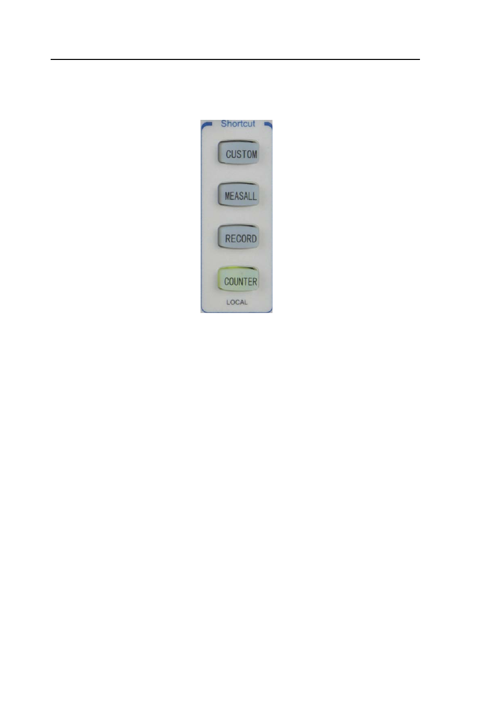 1 shortcut controls, Custom button, Shortcut controls | Shortcut menu | B&K Precision 2542B-GEN - Manual User Manual | Page 142 / 250