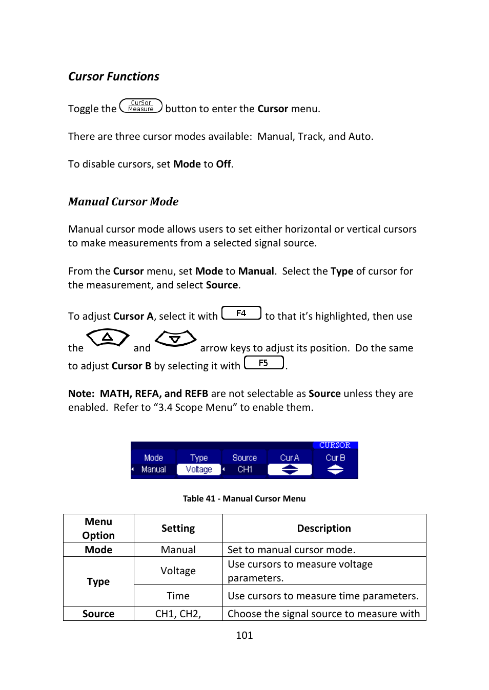 Cursor functions | B&K Precision 2516 - Manual User Manual | Page 101 / 159