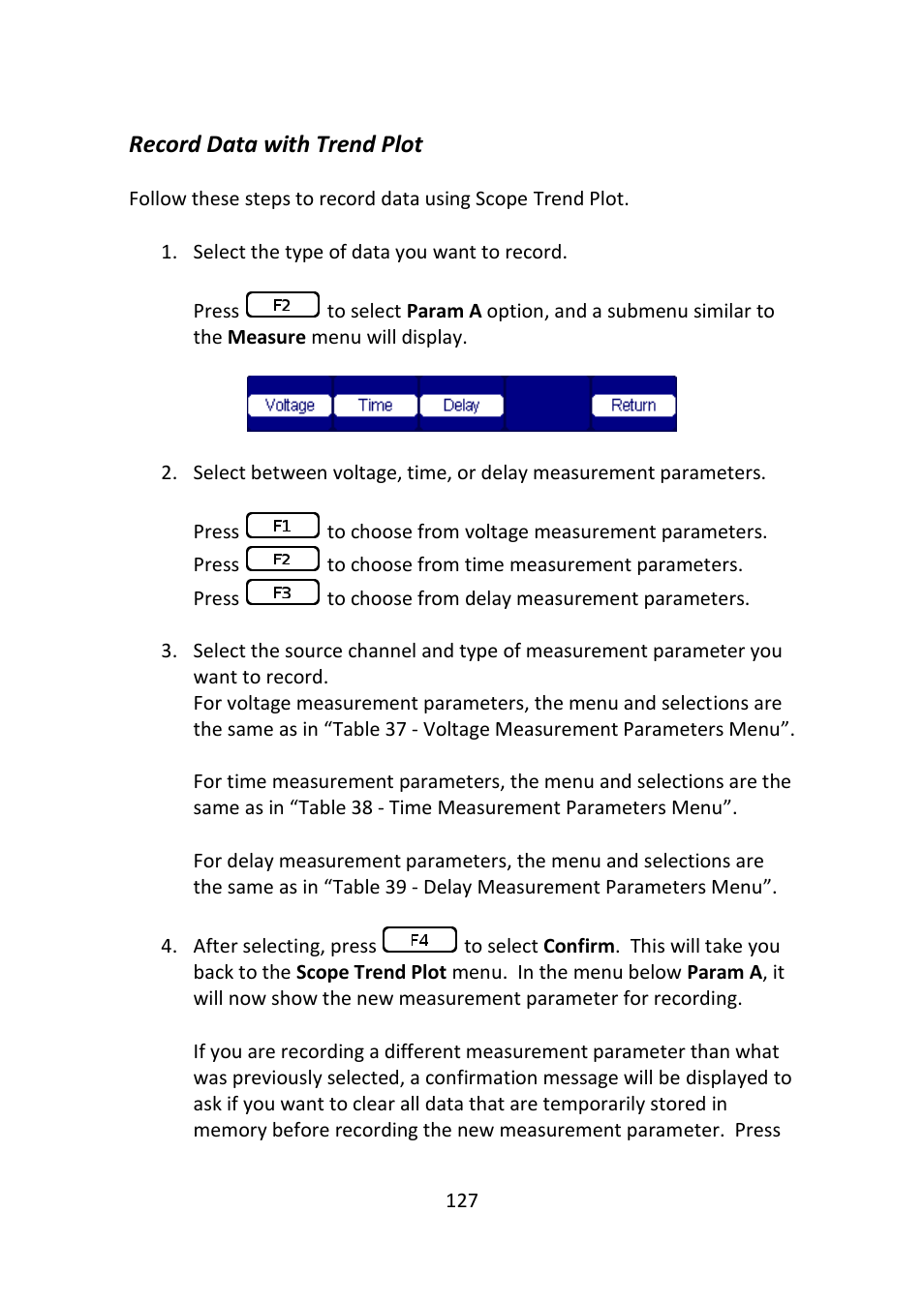 Record data with trend plot | B&K Precision 2516 - Manual User Manual | Page 127 / 159