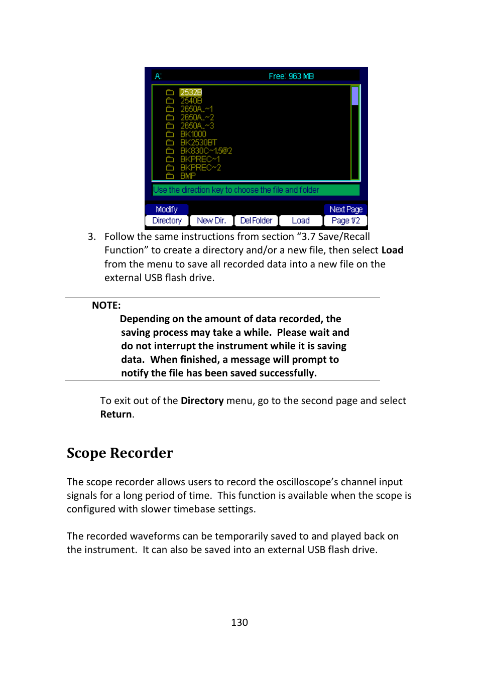 Scope recorder | B&K Precision 2516 - Manual User Manual | Page 130 / 159