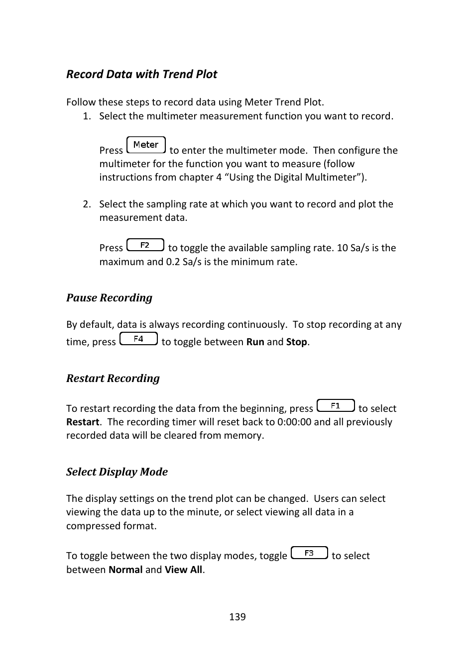 Record data with trend plot | B&K Precision 2516 - Manual User Manual | Page 139 / 159