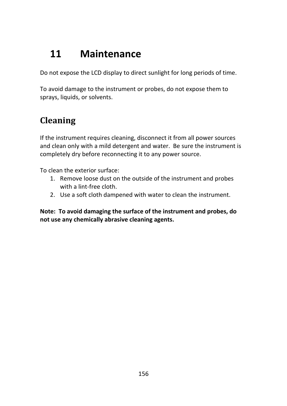 Maintenance, Cleaning, 11 maintenance | B&K Precision 2516 - Manual User Manual | Page 156 / 159