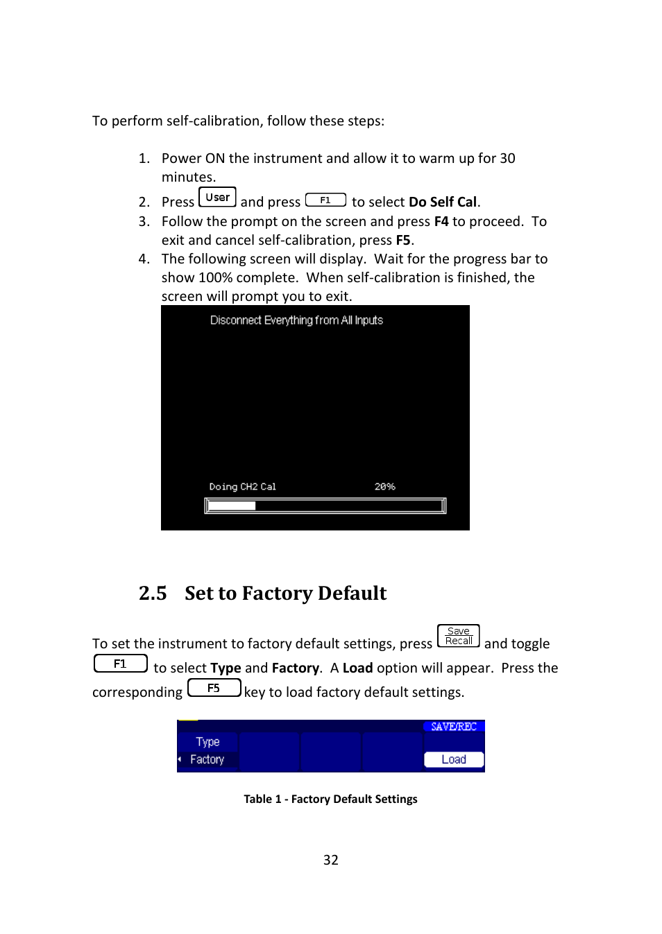 Set to factory default, 5 set to factory default | B&K Precision 2516 - Manual User Manual | Page 32 / 159
