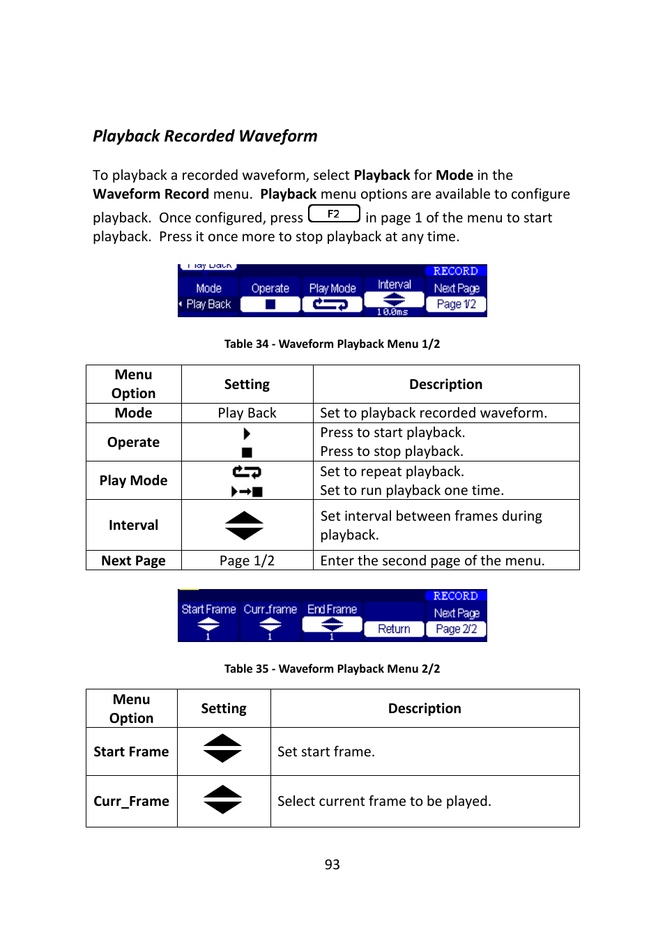 Playback recorded waveform | B&K Precision 2516 - Manual User Manual | Page 93 / 159