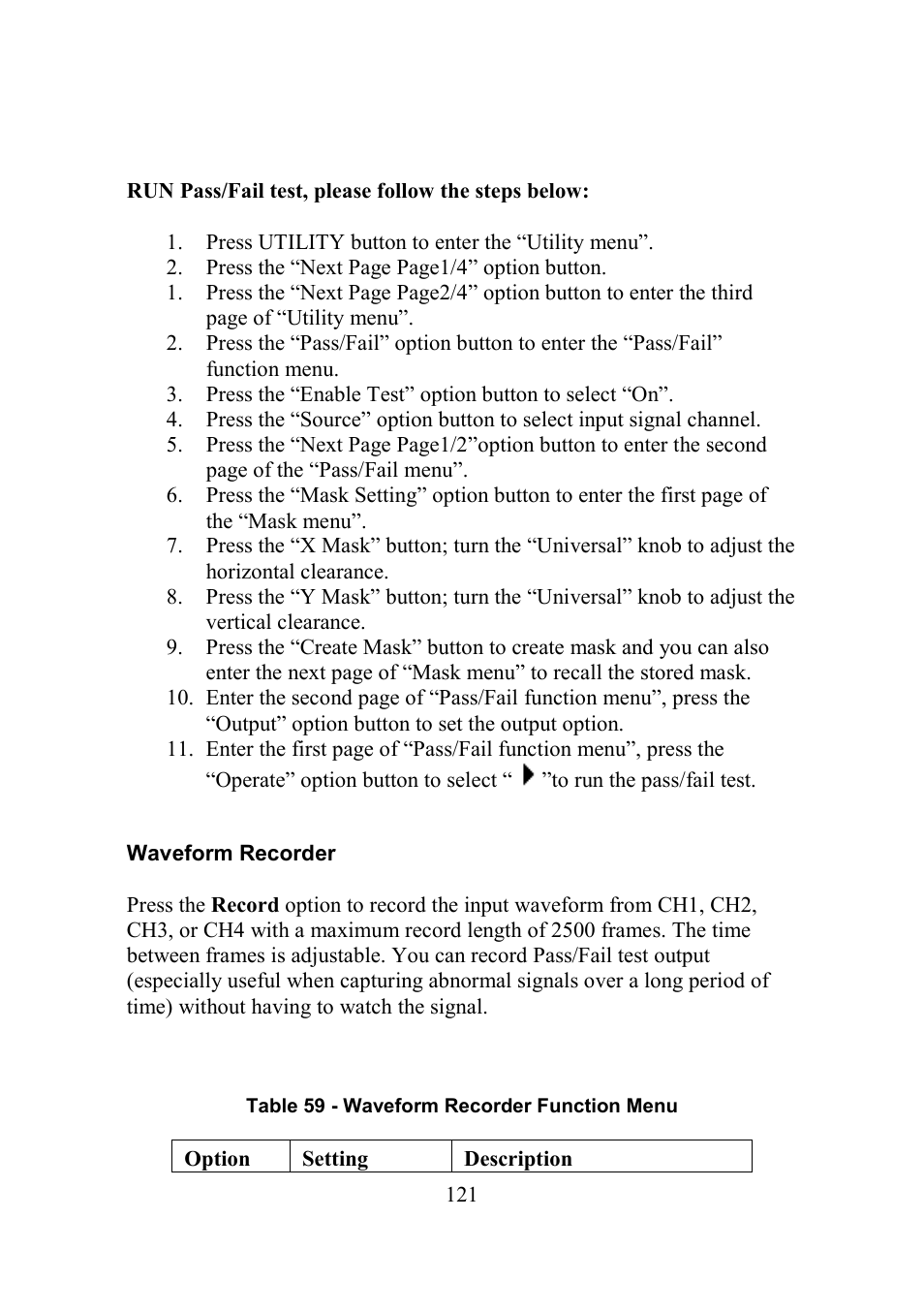 Waveform recorder | B&K Precision 2552-2559 - Manual User Manual | Page 121 / 159