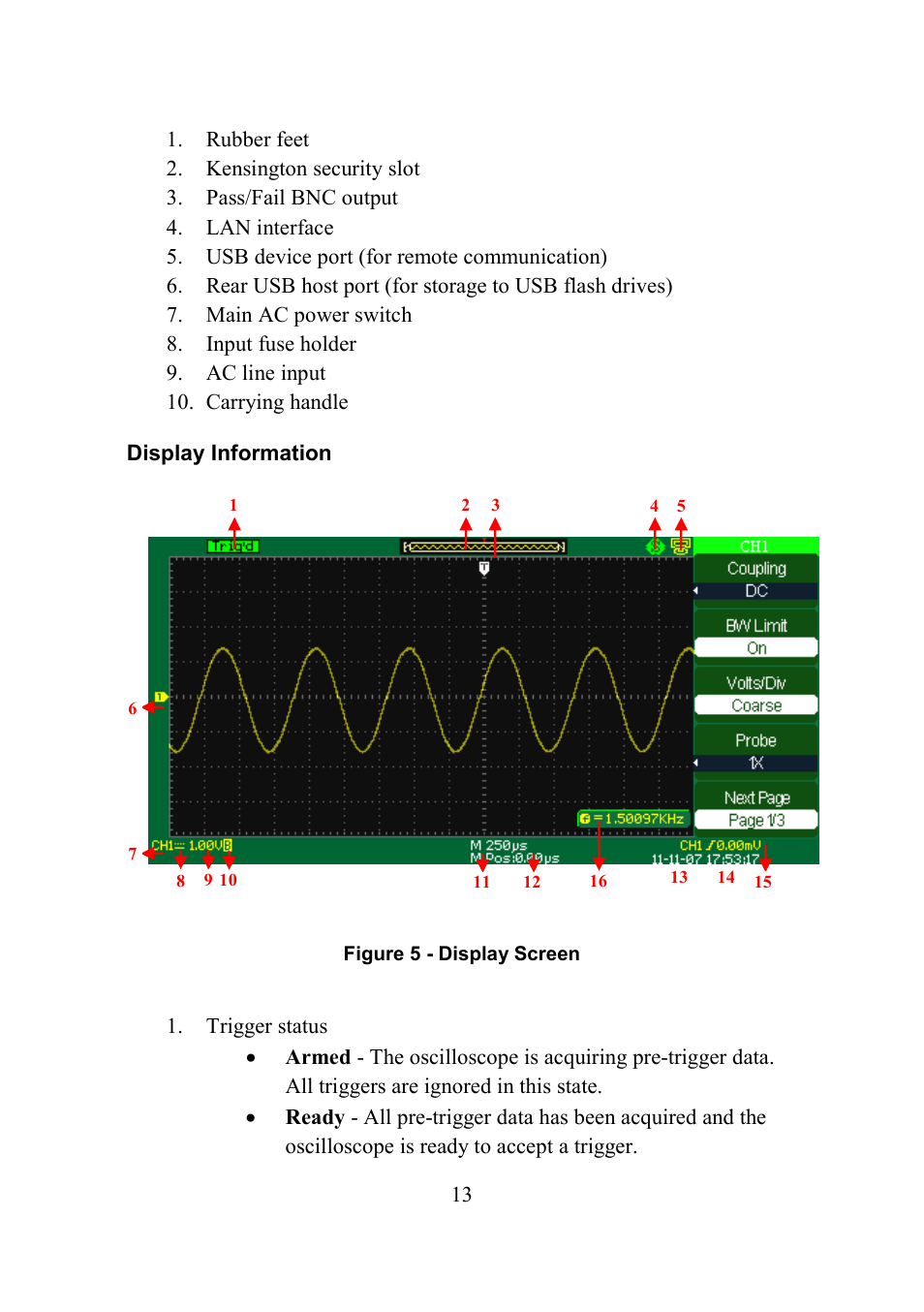 Display information | B&K Precision 2552-2559 - Manual User Manual | Page 13 / 159