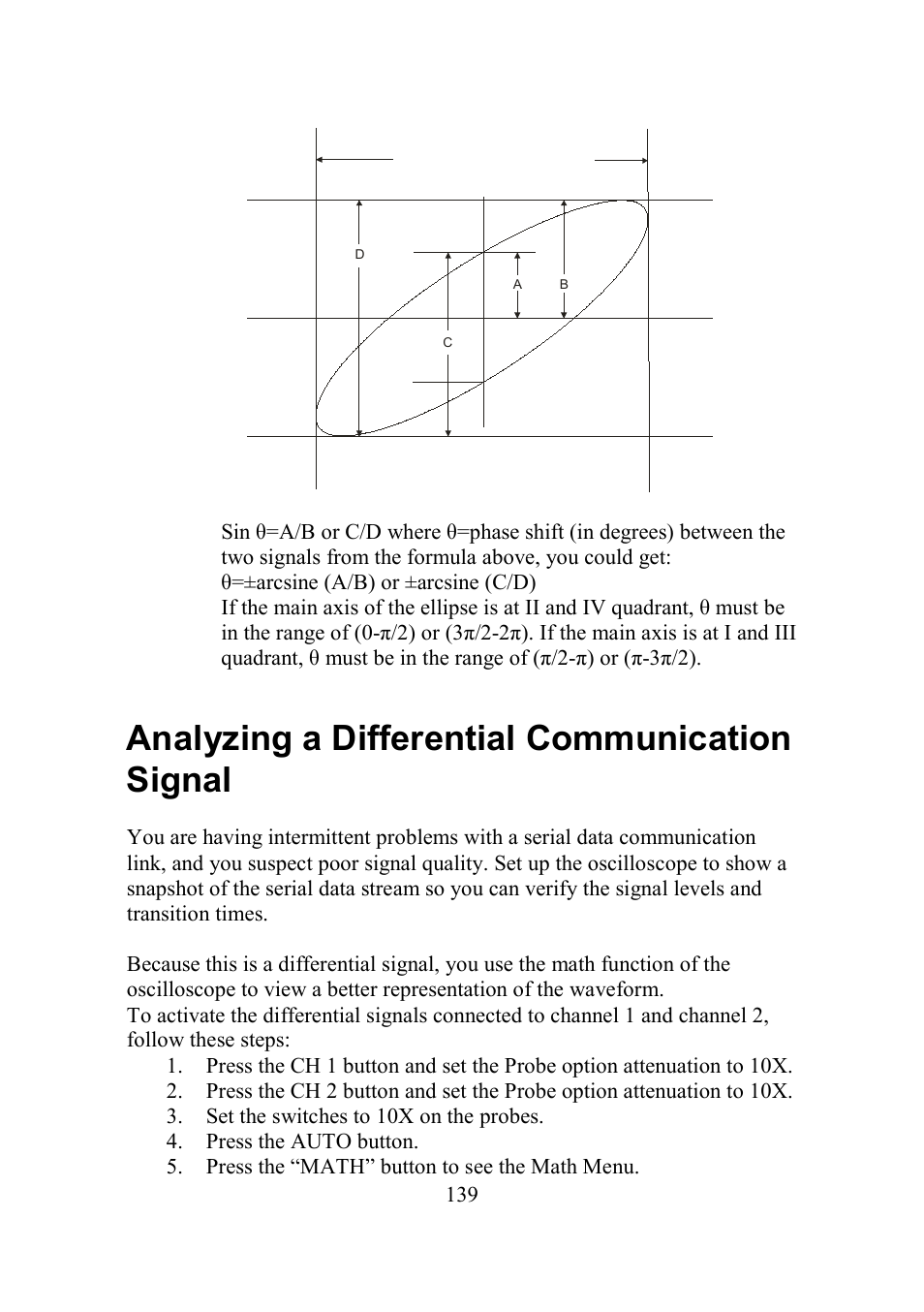 Analyzing a differential communication signal, Nalyzing a, Ifferential | Ommunication, Ignal | B&K Precision 2552-2559 - Manual User Manual | Page 139 / 159