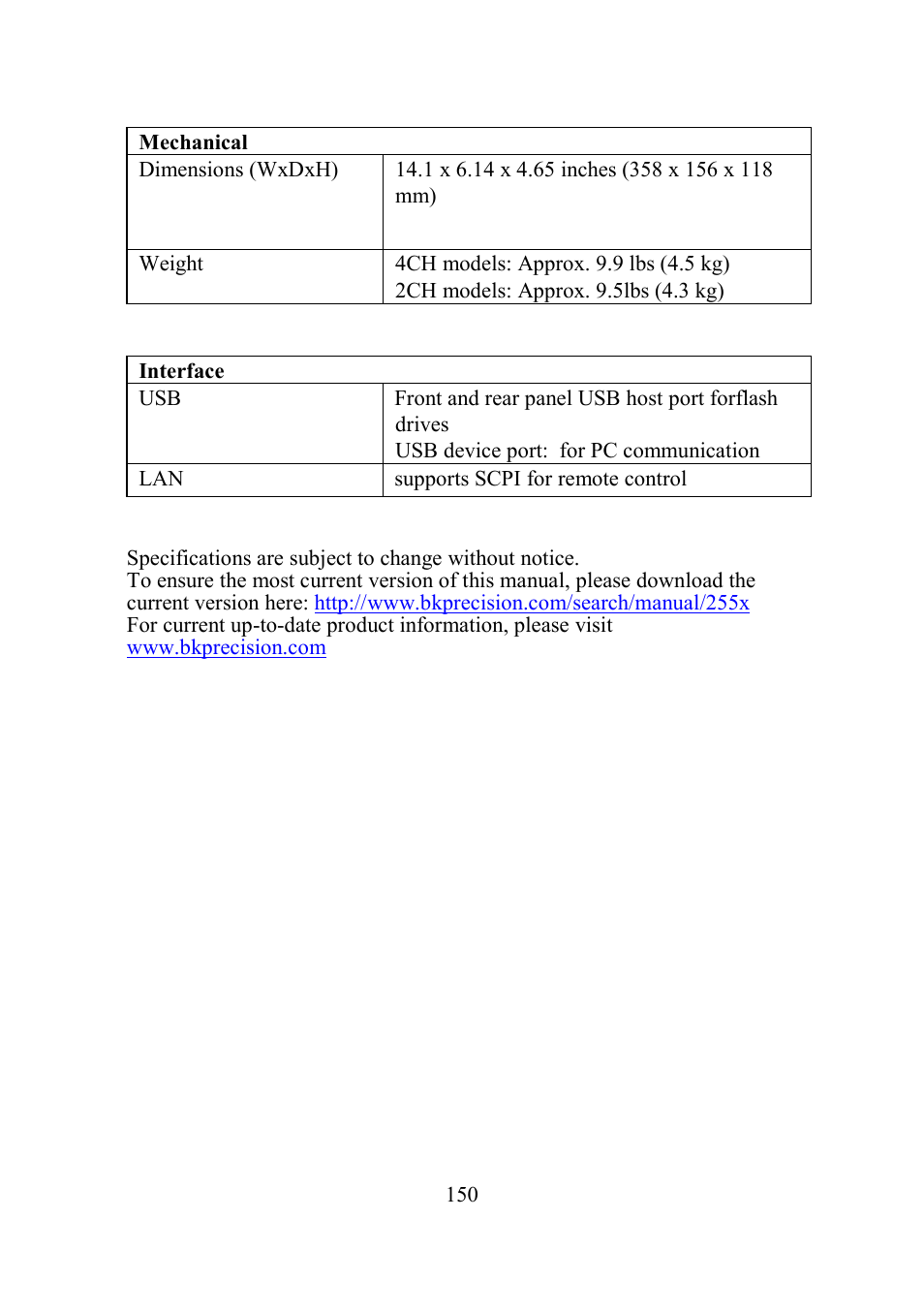B&K Precision 2552-2559 - Manual User Manual | Page 150 / 159