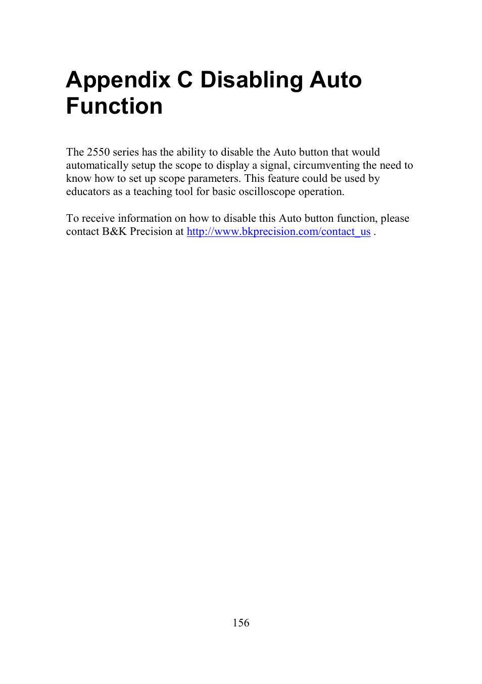 Appendix c disabling auto function, Appendix c, Disabling auto function | B&K Precision 2552-2559 - Manual User Manual | Page 156 / 159