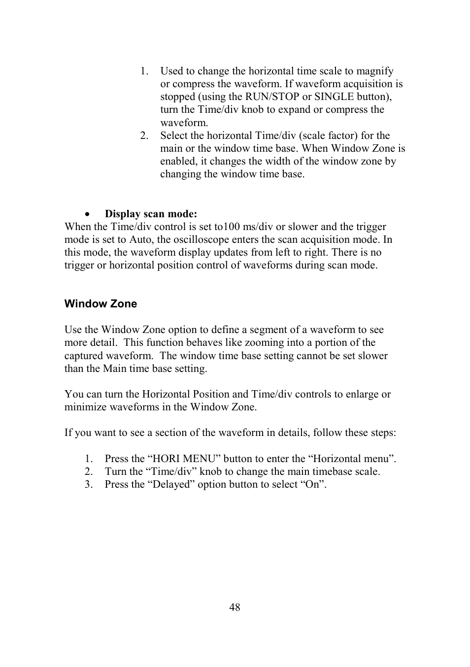 Window zone | B&K Precision 2552-2559 - Manual User Manual | Page 48 / 159