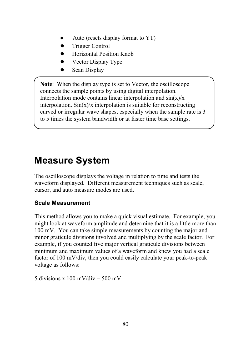 Measure system, Scale measurement, Easure | Ystem | B&K Precision 2552-2559 - Manual User Manual | Page 80 / 159