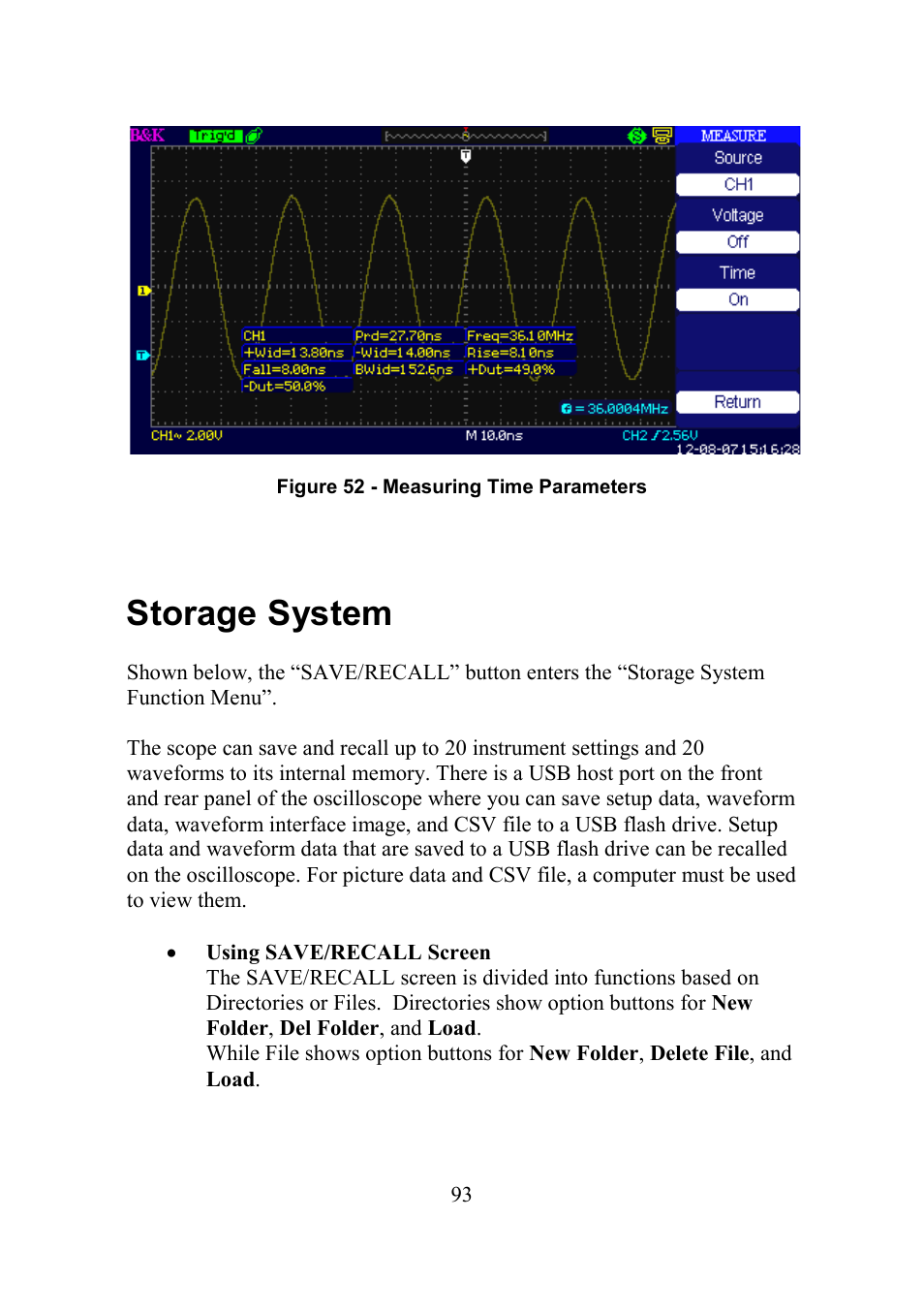 Storage system, Torage, Ystem | B&K Precision 2552-2559 - Manual User Manual | Page 93 / 159