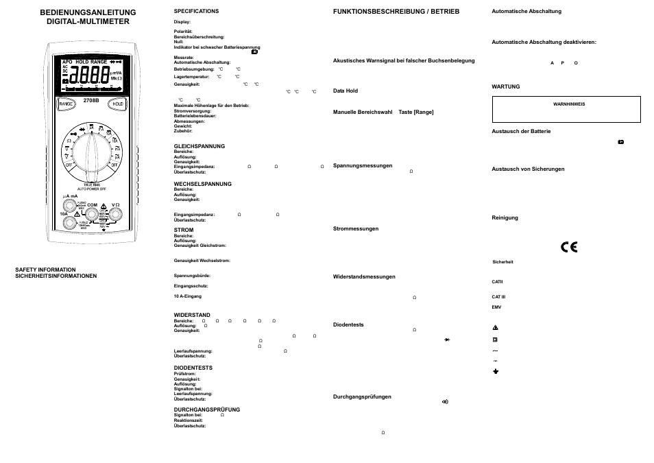 B&K Precision 2708B - Manual User Manual | Page 4 / 5