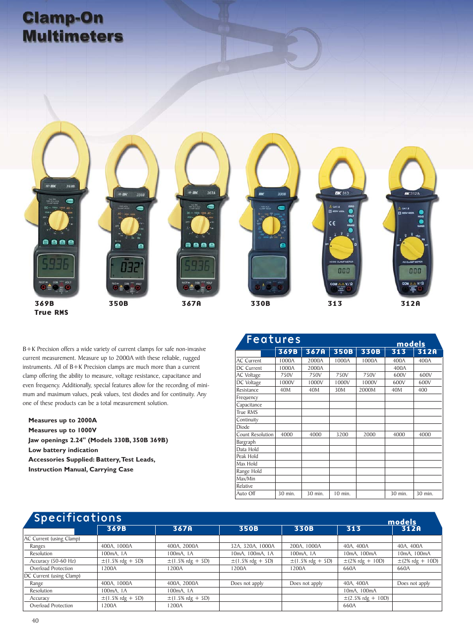 B&K Precision 312A - Datasheet User Manual | 2 pages