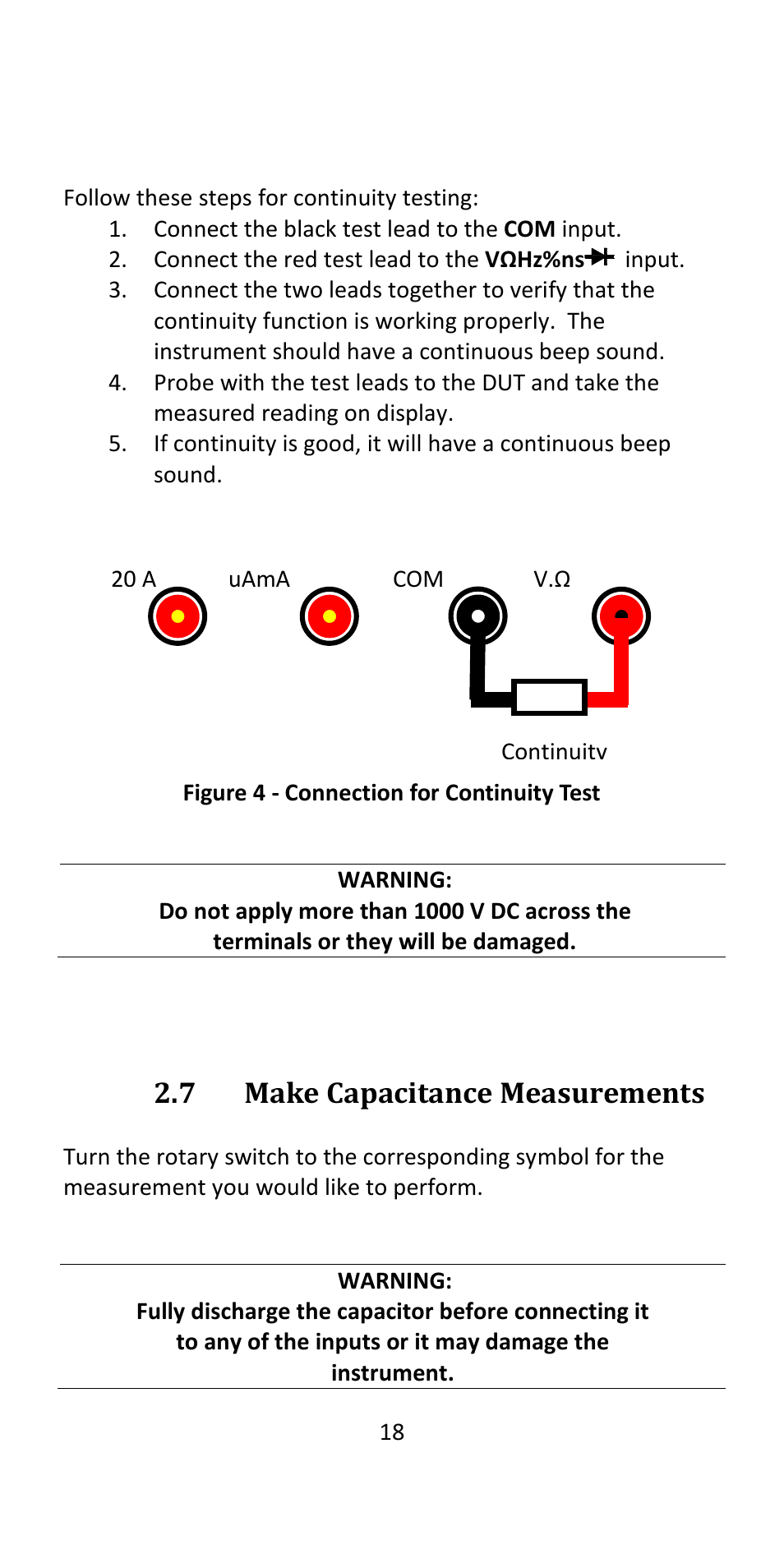 7 make capacitance measurements | B&K Precision 393 - Manual User Manual | Page 18 / 31