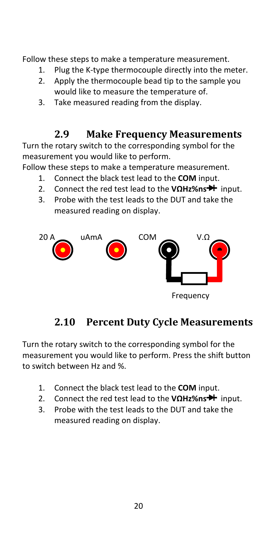 9 make frequency measurements, 10 percent duty cycle measurements | B&K Precision 393 - Manual User Manual | Page 20 / 31