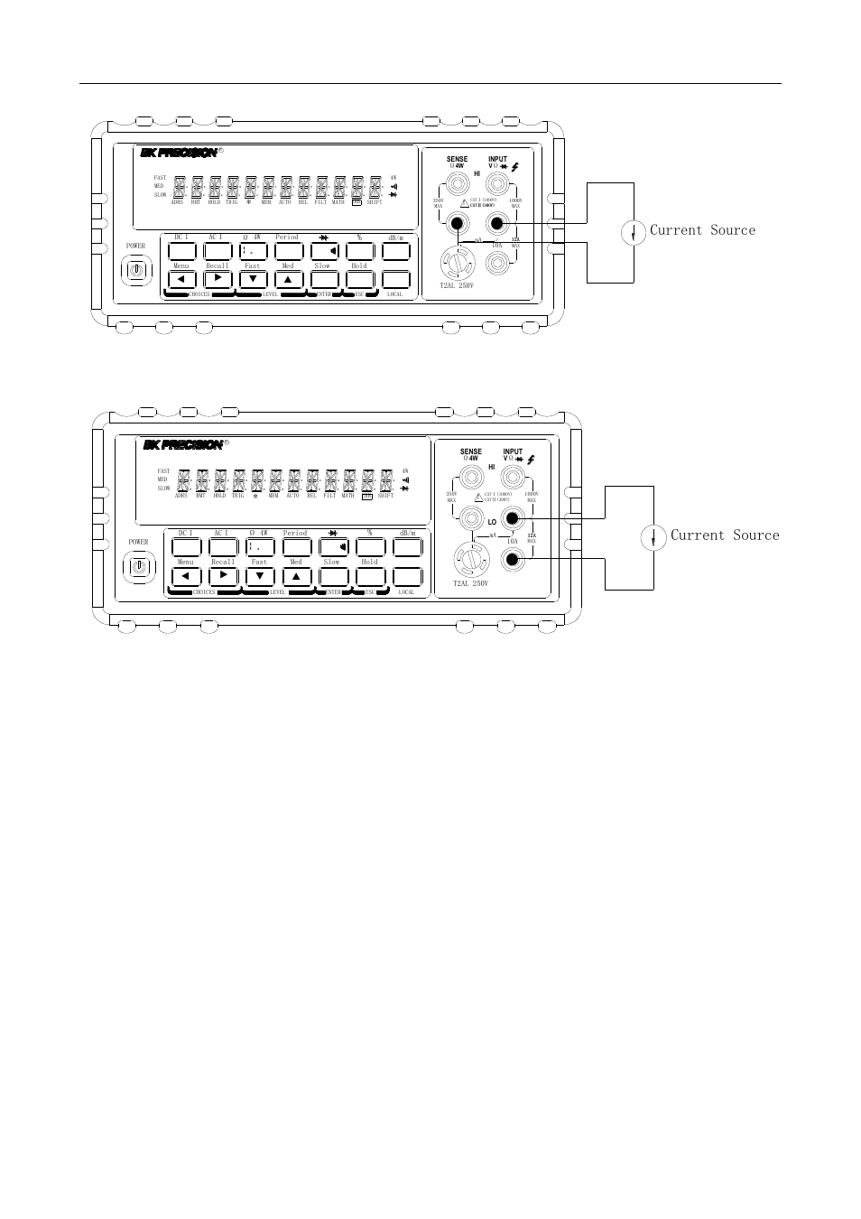 2 front panel fuse replacement, Basic measurements, Current source | B&K Precision 5492BGPIB - Manual User Manual | Page 25 / 111