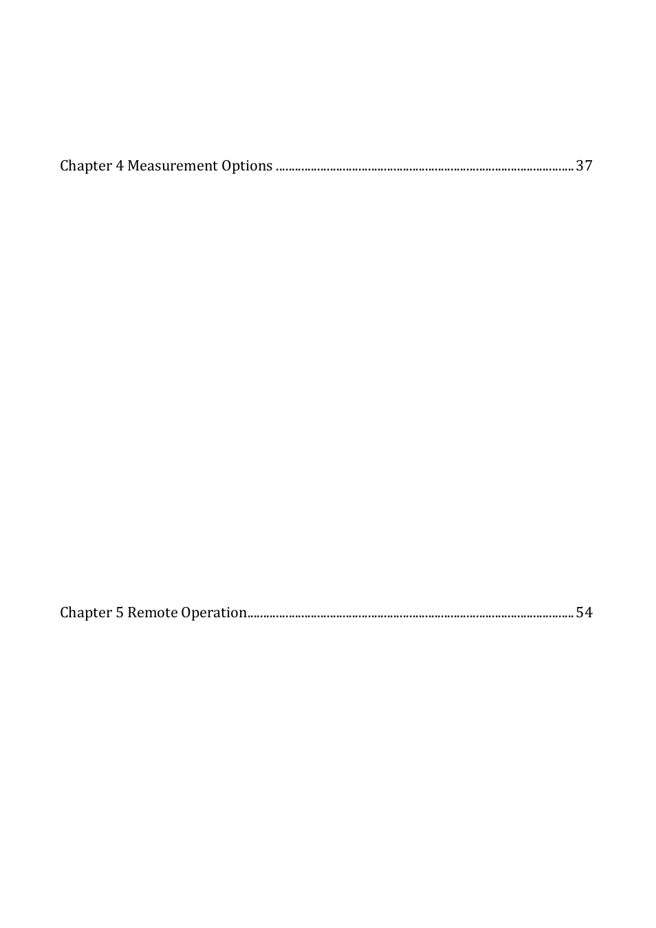 Chapter 4 measurement options, Chapter 5 remote operation | B&K Precision 5492BGPIB - Manual User Manual | Page 7 / 111