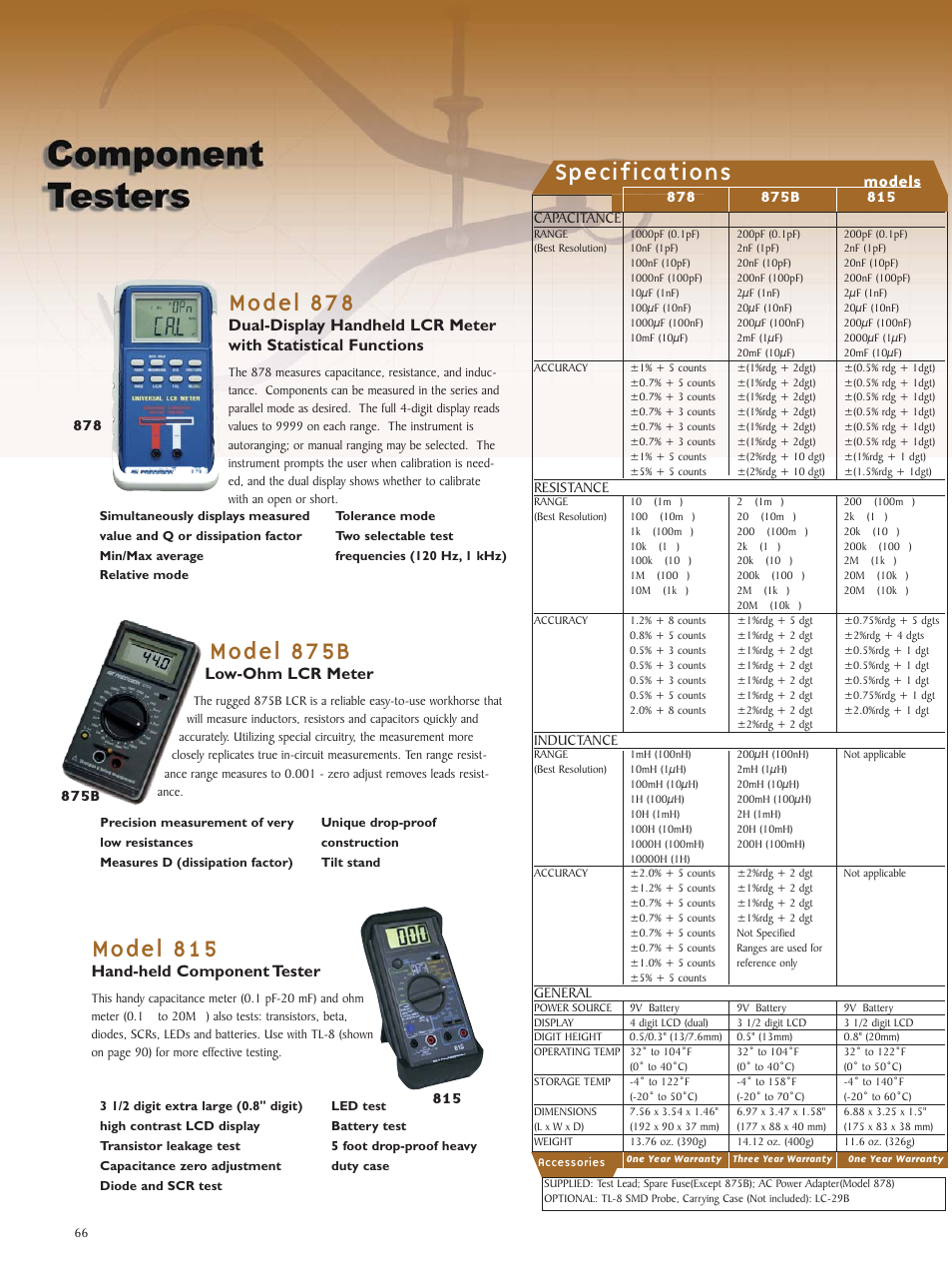 B&K Precision 878 - Datasheet User Manual | 1 page