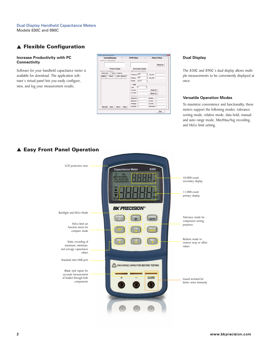 B&K Precision 830C - Datasheet User Manual | Page 2 / 3