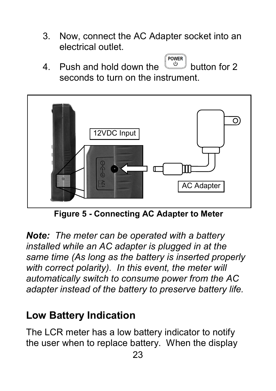 Low battery indication | B&K Precision 879B - Manual User Manual | Page 25 / 104