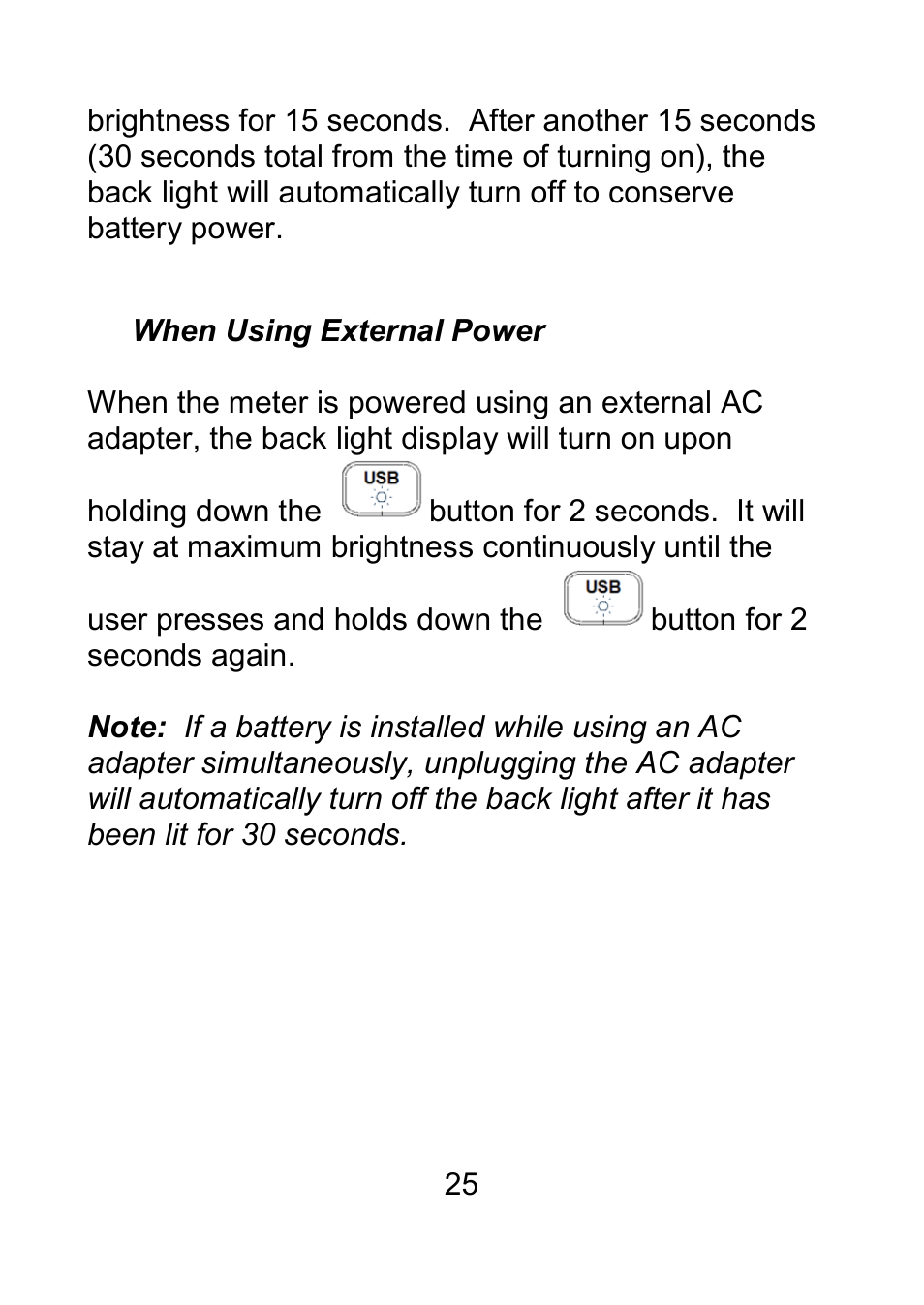 When using external power | B&K Precision 879B - Manual User Manual | Page 27 / 104