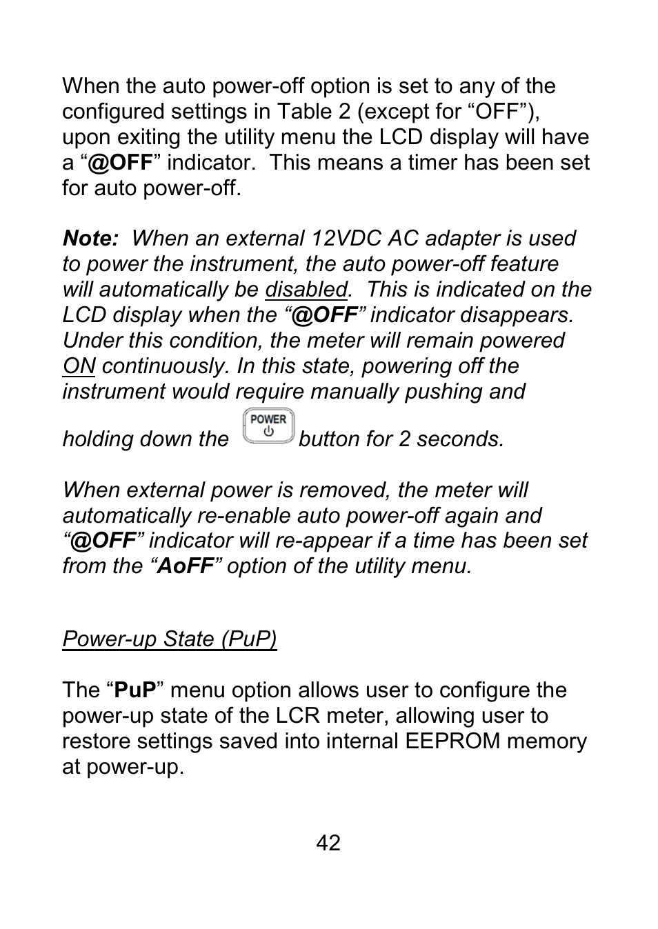 Power-up state (pup) | B&K Precision 879B - Manual User Manual | Page 44 / 104