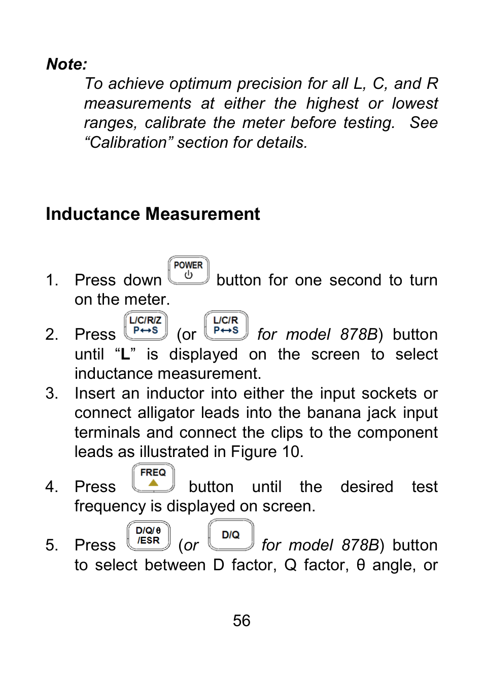 Inductance measurement | B&K Precision 879B - Manual User Manual | Page 58 / 104