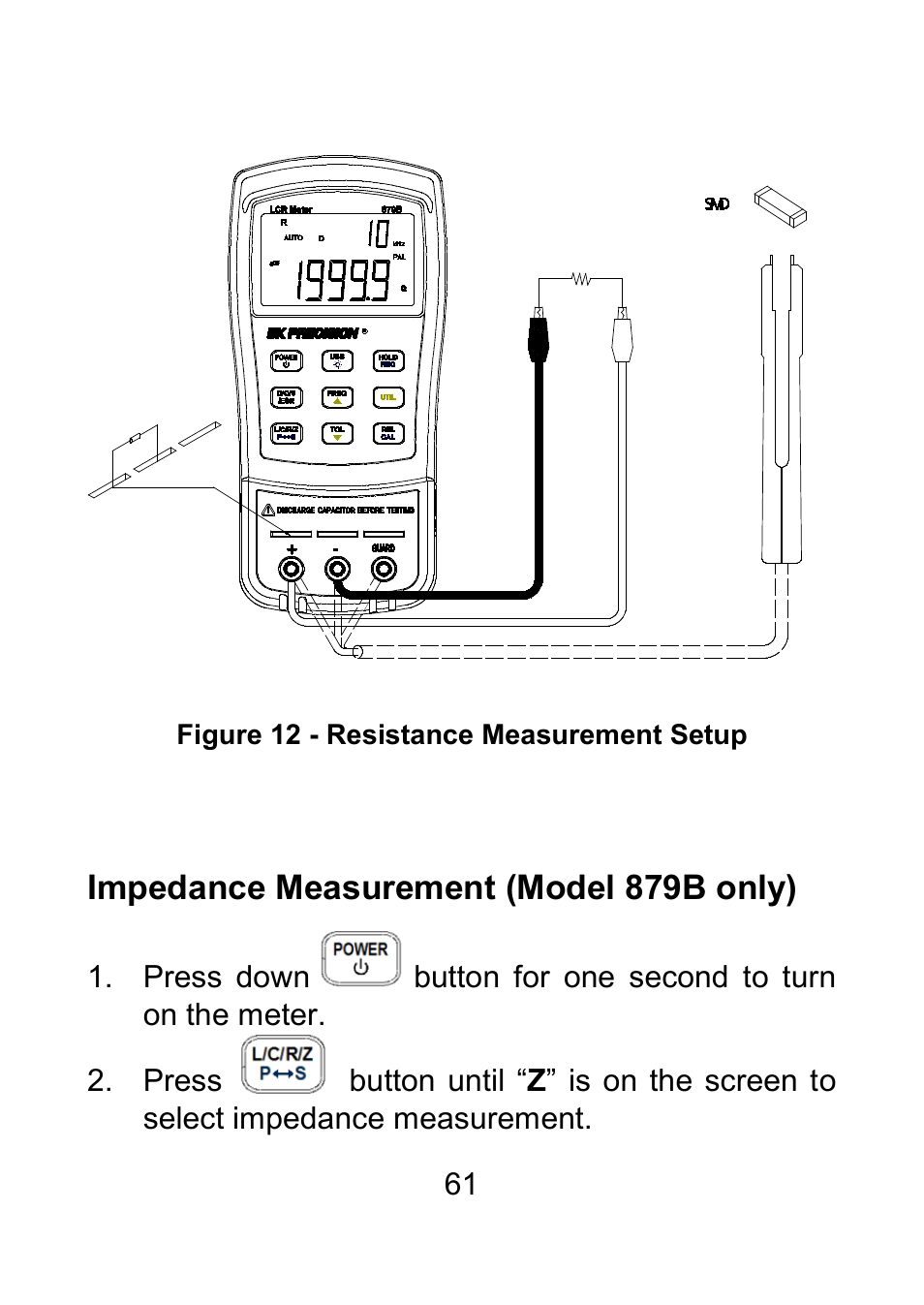 Impedance measurement (model 879b only) | B&K Precision 879B - Manual User Manual | Page 63 / 104