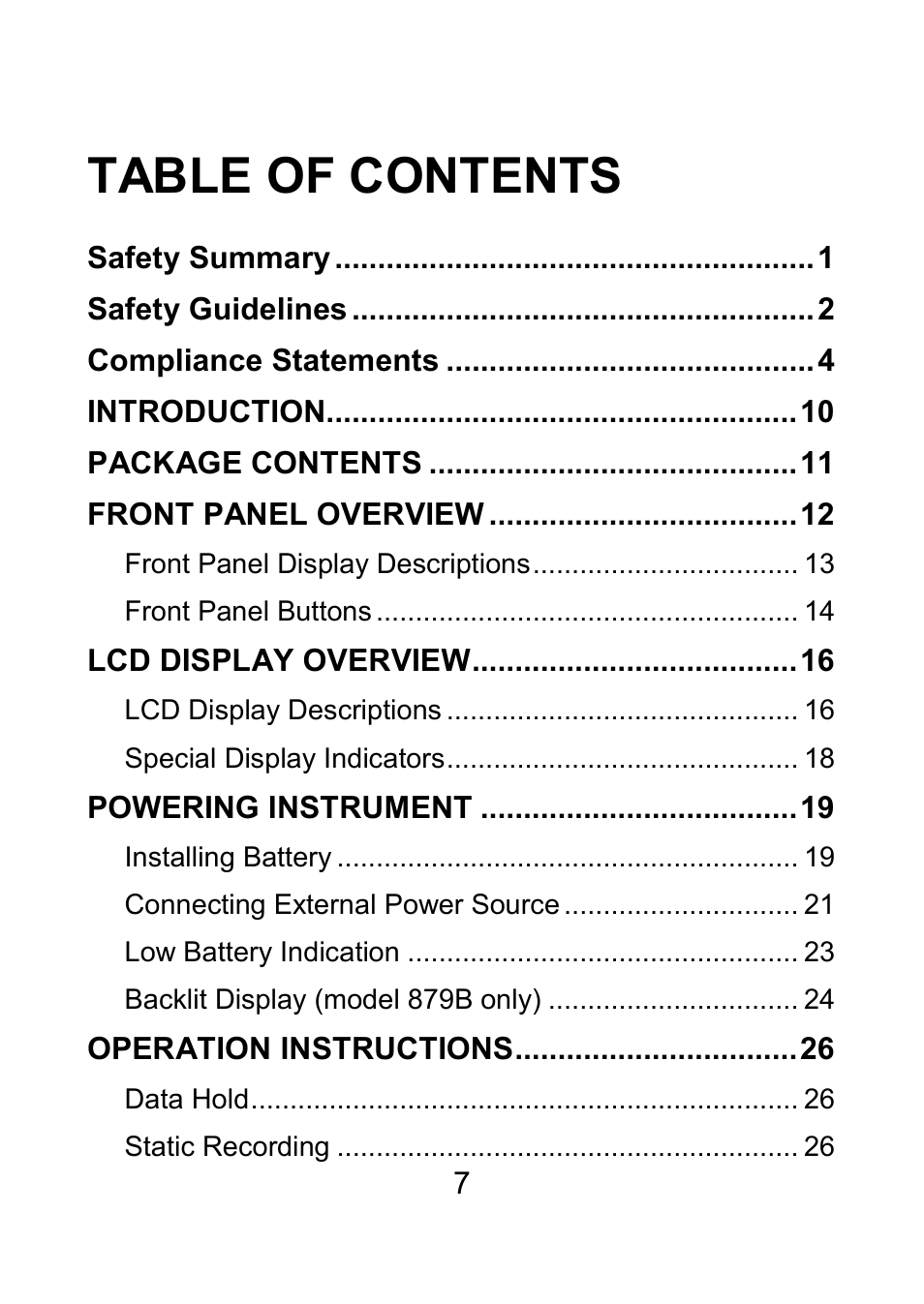 B&K Precision 879B - Manual User Manual | Page 9 / 104