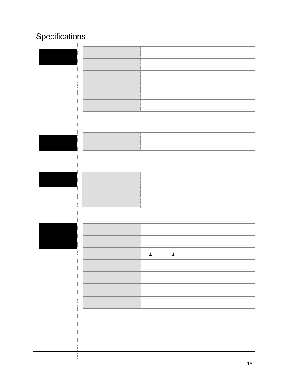 Sweep, Frequency, Display | Memory, Specifications | B&K Precision 2640 - Manual User Manual | Page 15 / 84