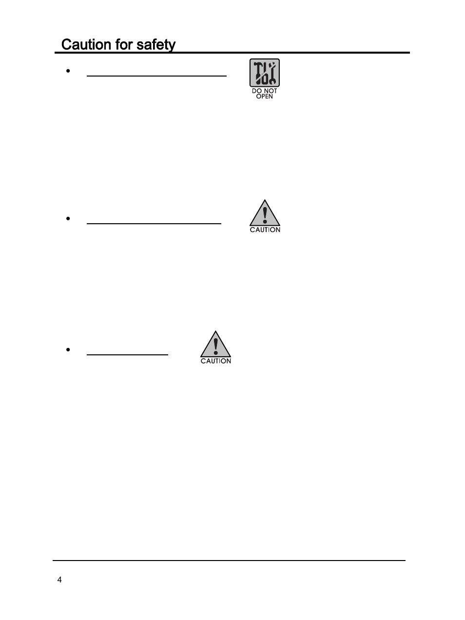 Caution for safety | B&K Precision 2640 - Manual User Manual | Page 4 / 84