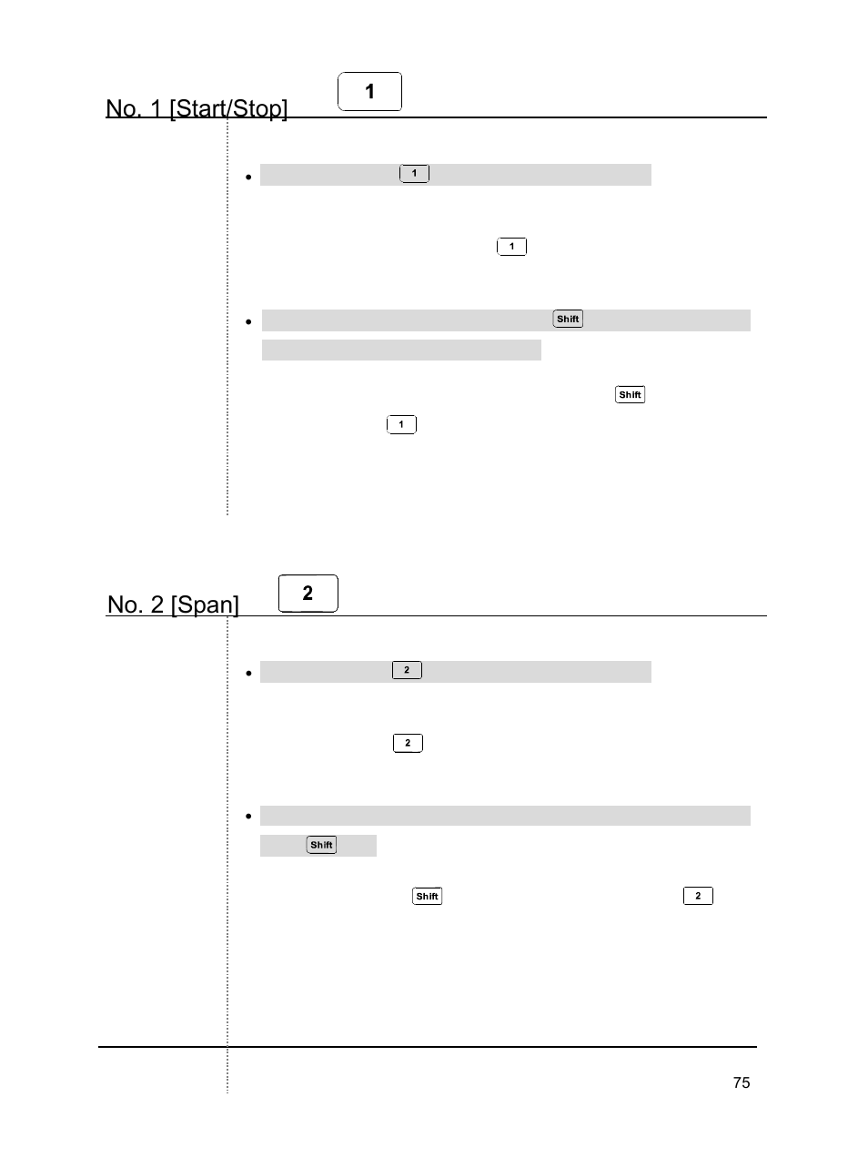 No. 1 [start/stop, No. 2 [span | B&K Precision 2640 - Manual User Manual | Page 75 / 84