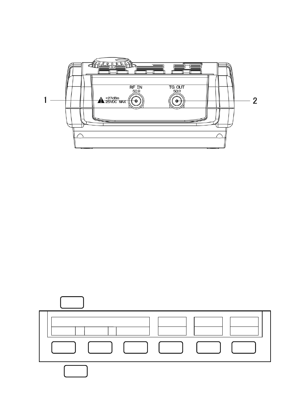 2 description of i/o connector, 3 on/off switching of t.g. function, Escription of | Onnector, 3 on/off, Witching of, Unction, 1) input connector, 2) output connector | B&K Precision 2658A - Manual User Manual | Page 62 / 89