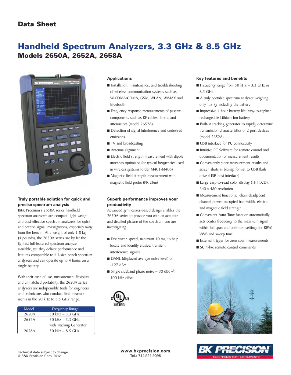 B&K Precision 2658A - Datasheet User Manual | 8 pages