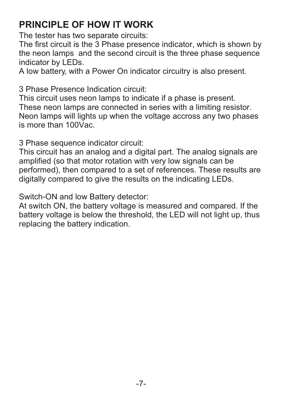 L3 l2 l1, Front panel layout principle of how it work | B&K Precision 302 - Manual User Manual | Page 9 / 16