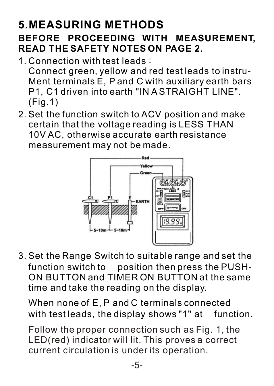 Measuring methods, Specifications | B&K Precision 309 - Manual User Manual | Page 7 / 11