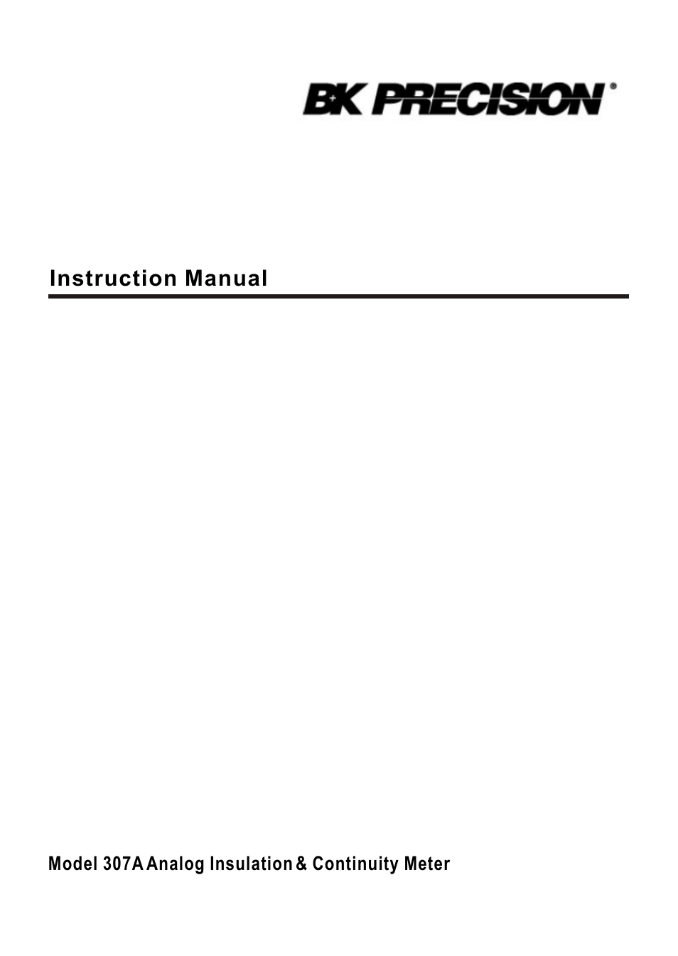 B&K Precision 307A - Manual User Manual | 21 pages
