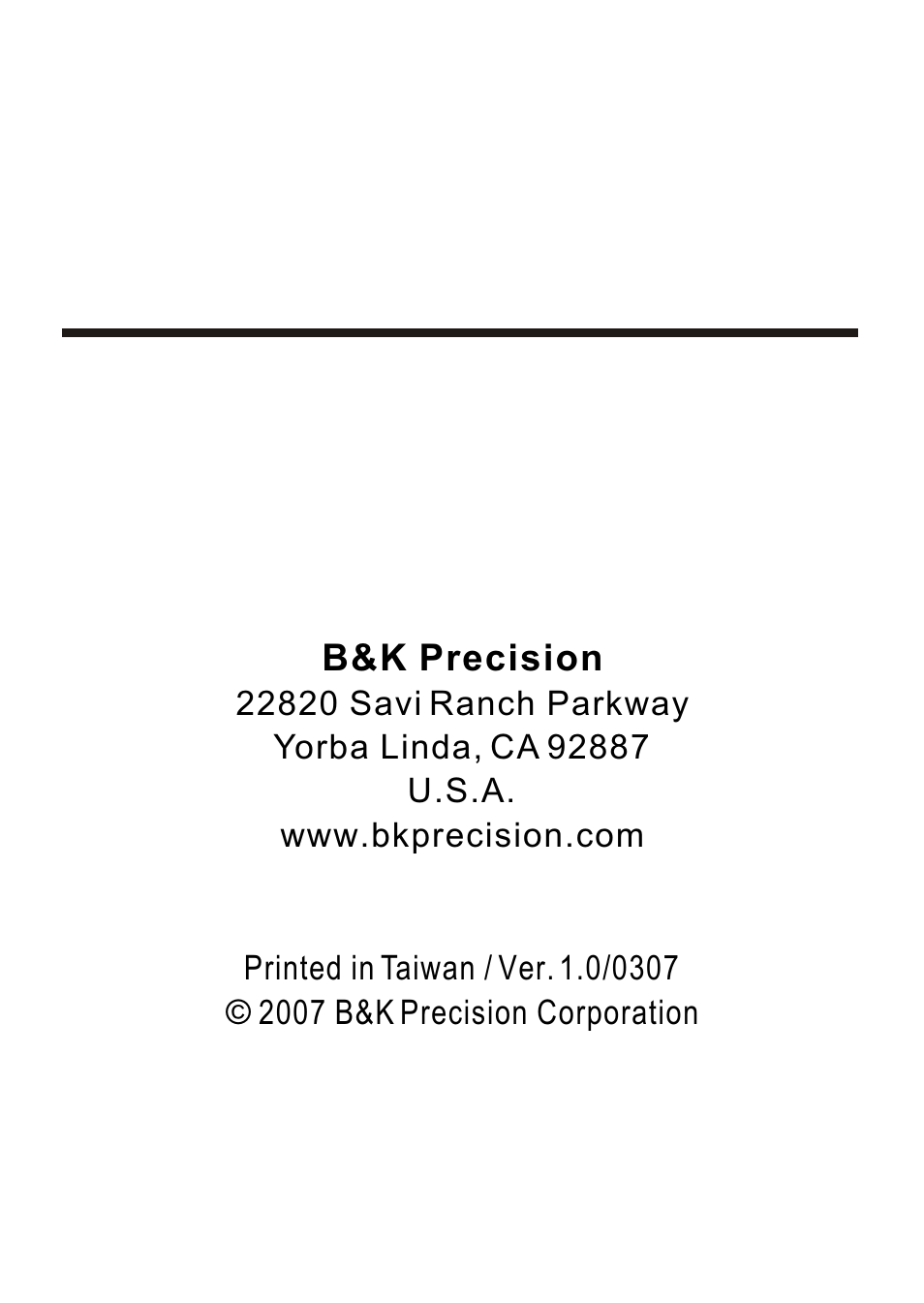 B&K Precision 307A - Manual User Manual | Page 21 / 21