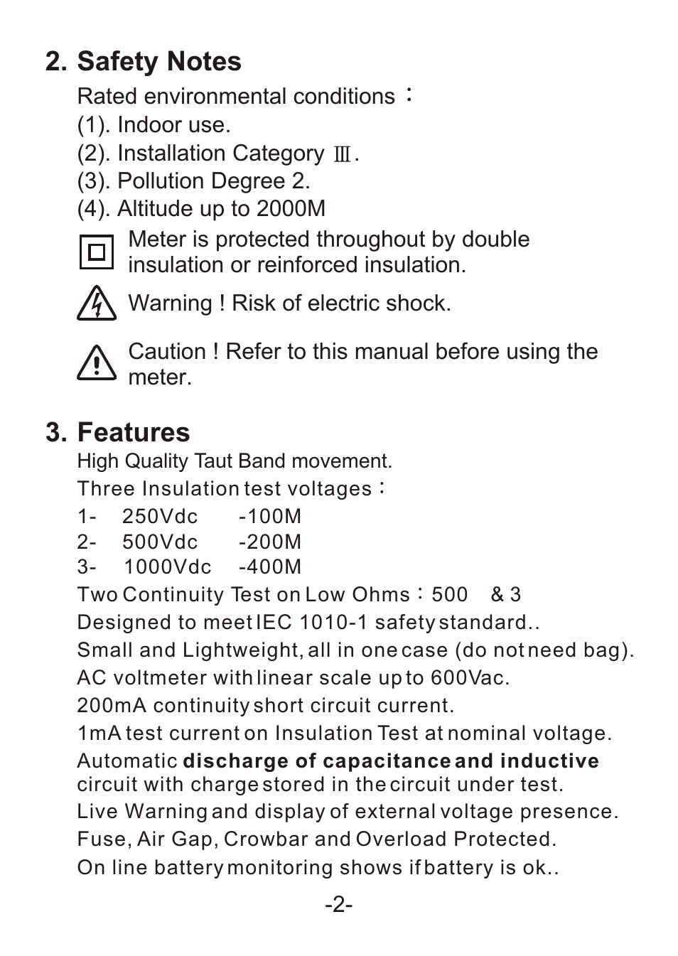 Features | B&K Precision 307A - Manual User Manual | Page 4 / 21