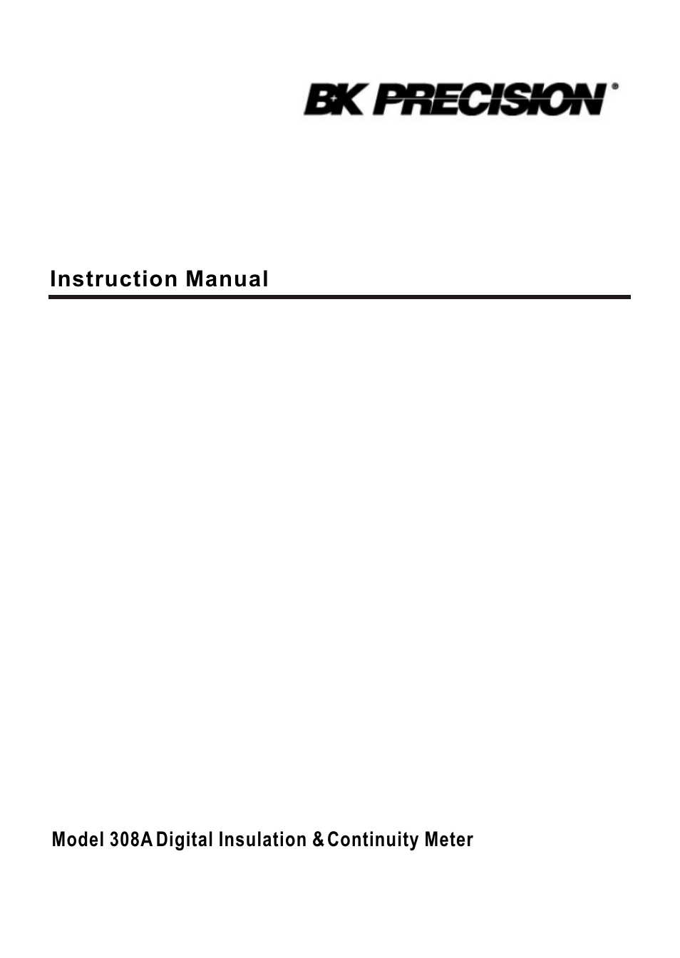 B&K Precision 308A - Manual User Manual | 15 pages