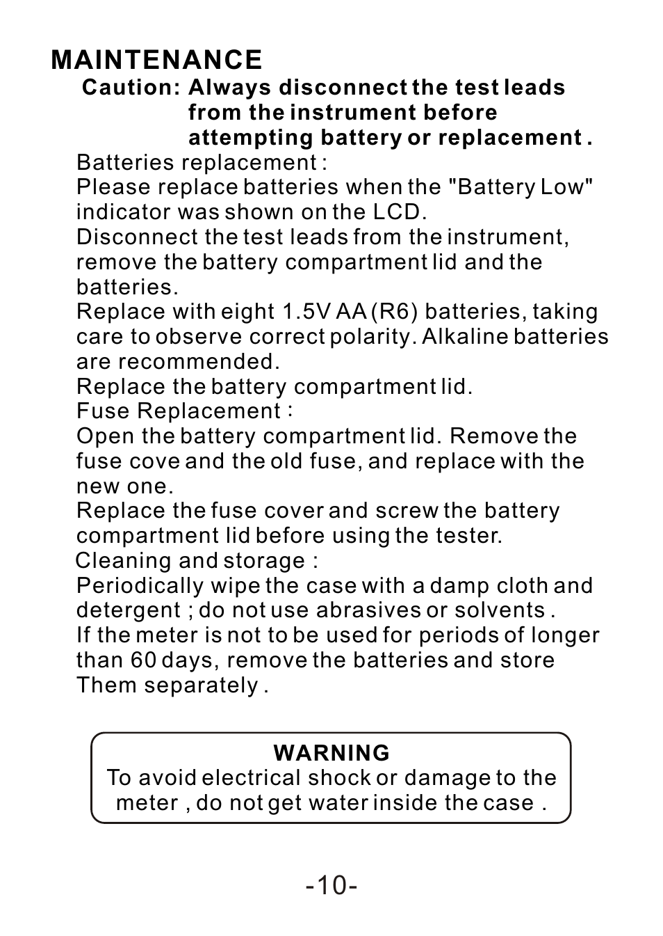 Maintenance, Limited one-year warranty | B&K Precision 308A - Manual User Manual | Page 12 / 15