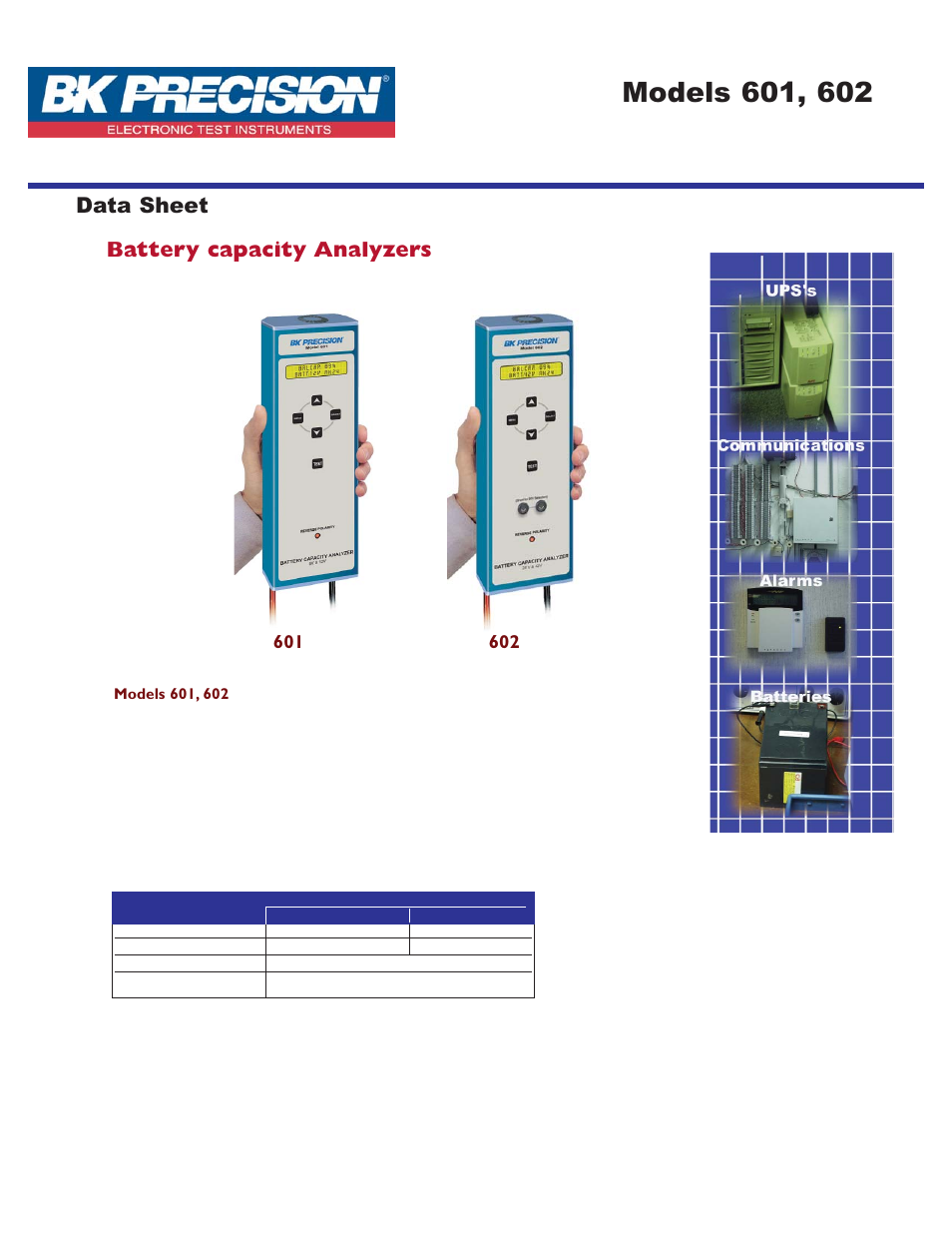 B&K Precision 602 - Datasheet User Manual | 1 page